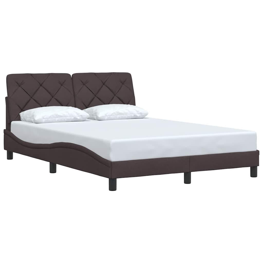 Vidaxl bedframe zonder matras 120x200 cm stof donkerbruin