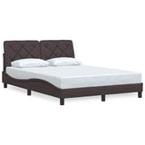 Vidaxl bedframe zonder matras 120x200 cm stof donkerbruin