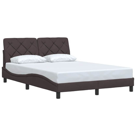 Vidaxl bedframe zonder matras stof donkerbruin 140x190 cm