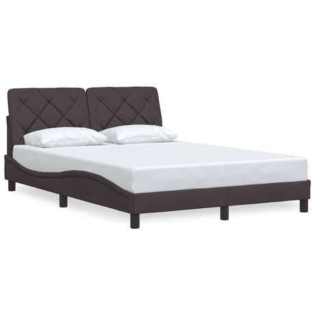 Vidaxl bedframe zonder matras stof donkerbruin 140x190 cm