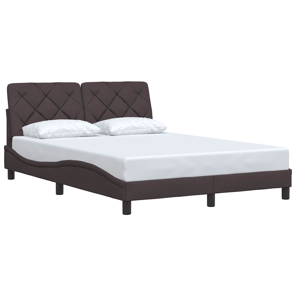 Vidaxl bedframe zonder matras stof donkerbruin 140x200 cm
