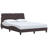 Vidaxl bedframe zonder matras stof donkerbruin 140x200 cm