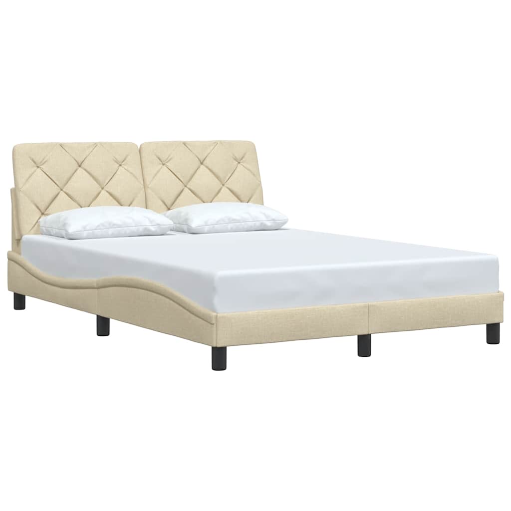 Vidaxl bedframe zonder matras stof crèmekleurig 140x200 cm