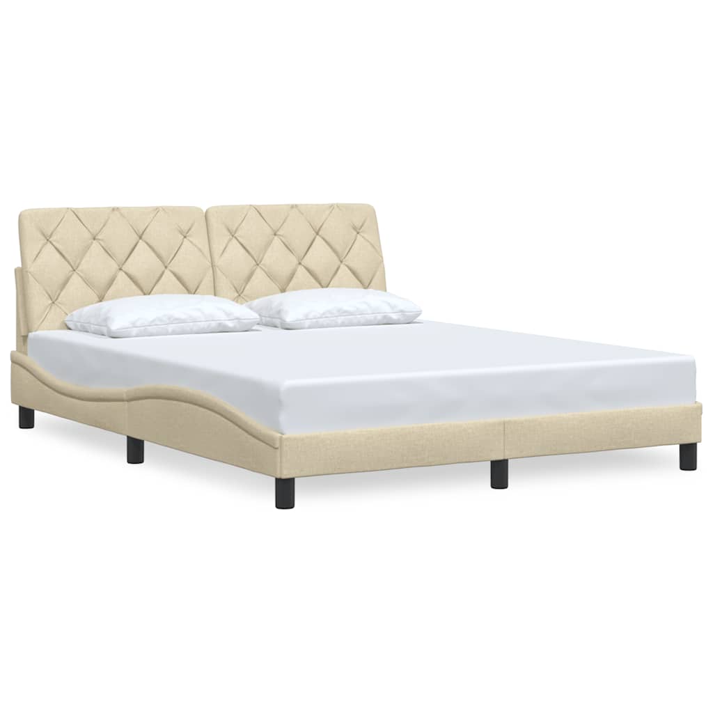 Vidaxl bedframe zonder matras stof crèmekleurig 160x200 cm