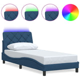 Vidaxl bedframe met led zonder matras 80x200 cm stof blauw
