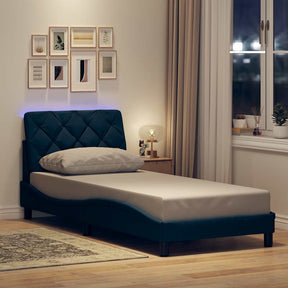 Vidaxl bedframe met led zonder matras 80x200 cm stof blauw