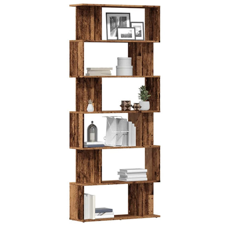 Vidaxl boekenkast 80x24x192 cm bewerkt hout oud houtkleurig