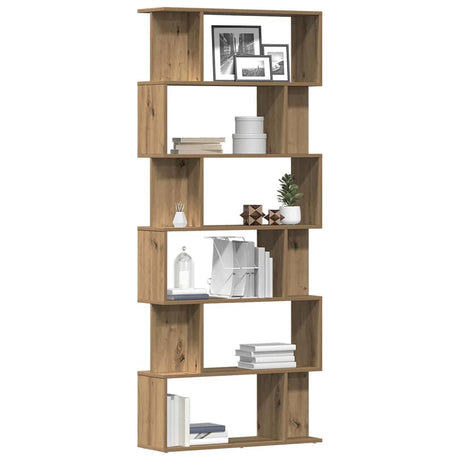 Vidaxl boekenkast 80x24x192 cm bewerkt hout artisanaal eikenkleur