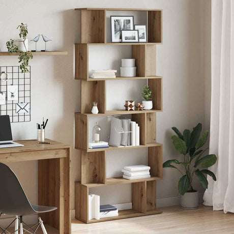 Vidaxl boekenkast 80x24x192 cm bewerkt hout artisanaal eikenkleur