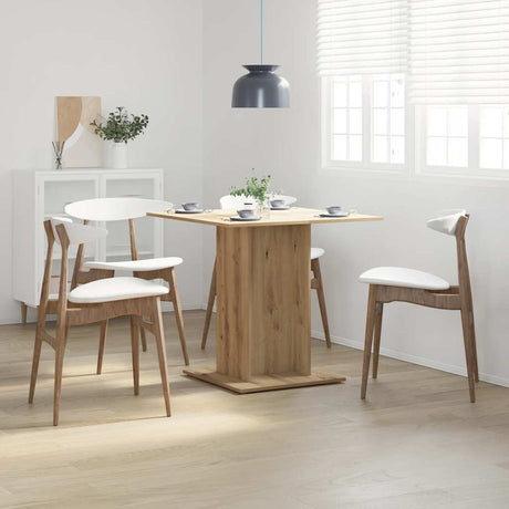 Vidaxl eettafel 80x80x75 cm bewerkt hout artisanaal eikenkleurig