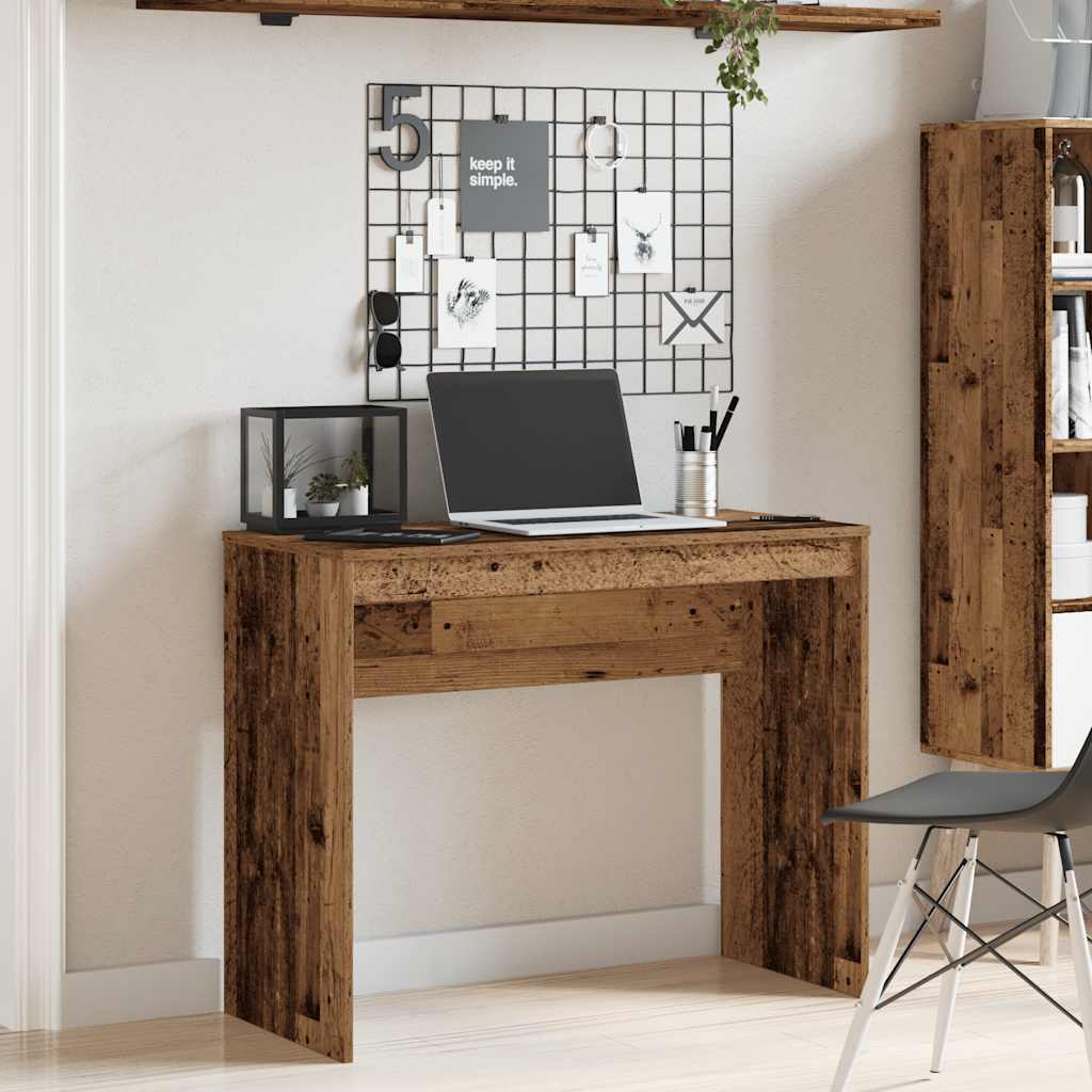 Vidaxl bureau 90x40x72 cm bewerkt hout oud houtkleurig