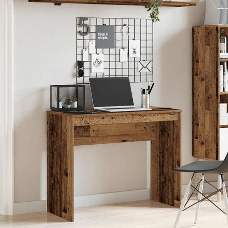 Vidaxl bureau 90x40x72 cm bewerkt hout oud houtkleurig