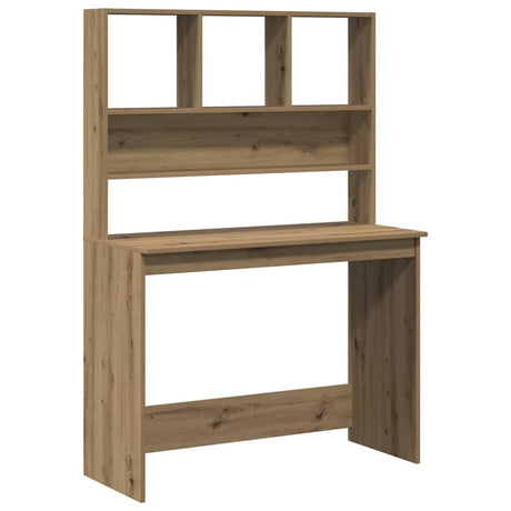 Vidaxl bureau met schappen 102x45x148 cm bewerkt hout artisanaal eiken
