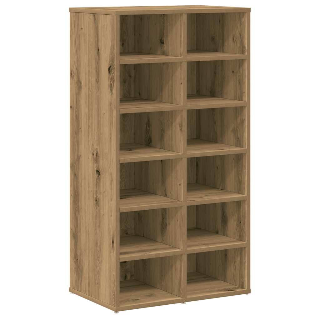 Vidaxl schoenenrek 54x34x100,5 cm bewerkt hout artisanaal eikenkleur