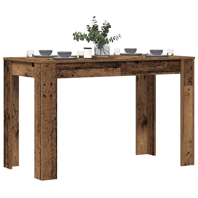 Vidaxl eettafel 120x60x76 cm bewerkt hout oud houtkleurig