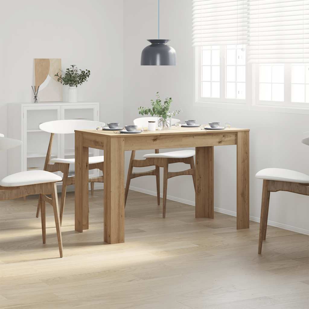 Vidaxl eettafel 120x60x76 cm bewerkt hout artisanaal eikenkleur