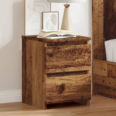 Vidaxl nachtkastjes 2 st 30x30x40 cm bewerkt hout oud houtkleurig