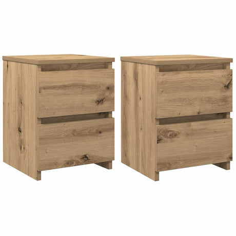 Vidaxl nachtkastjes 2 st 30x30x40cm bewerkt hout artisanaal eikenkleur