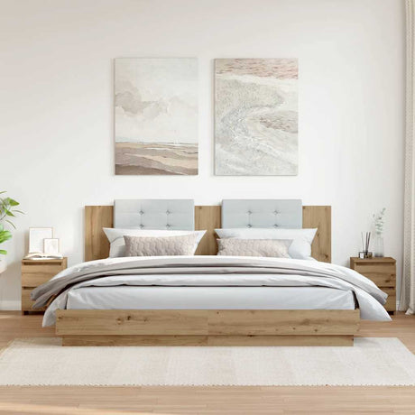 Vidaxl nachtkastjes 2 st 30x30x40cm bewerkt hout artisanaal eikenkleur