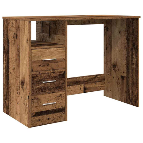 Vidaxl bureau 102x50x76 cm bewerkt hout oud houtkleurig