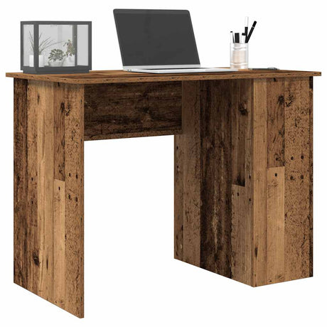 Vidaxl bureau 100x55x75 cm bewerkt hout oud houtkleurig