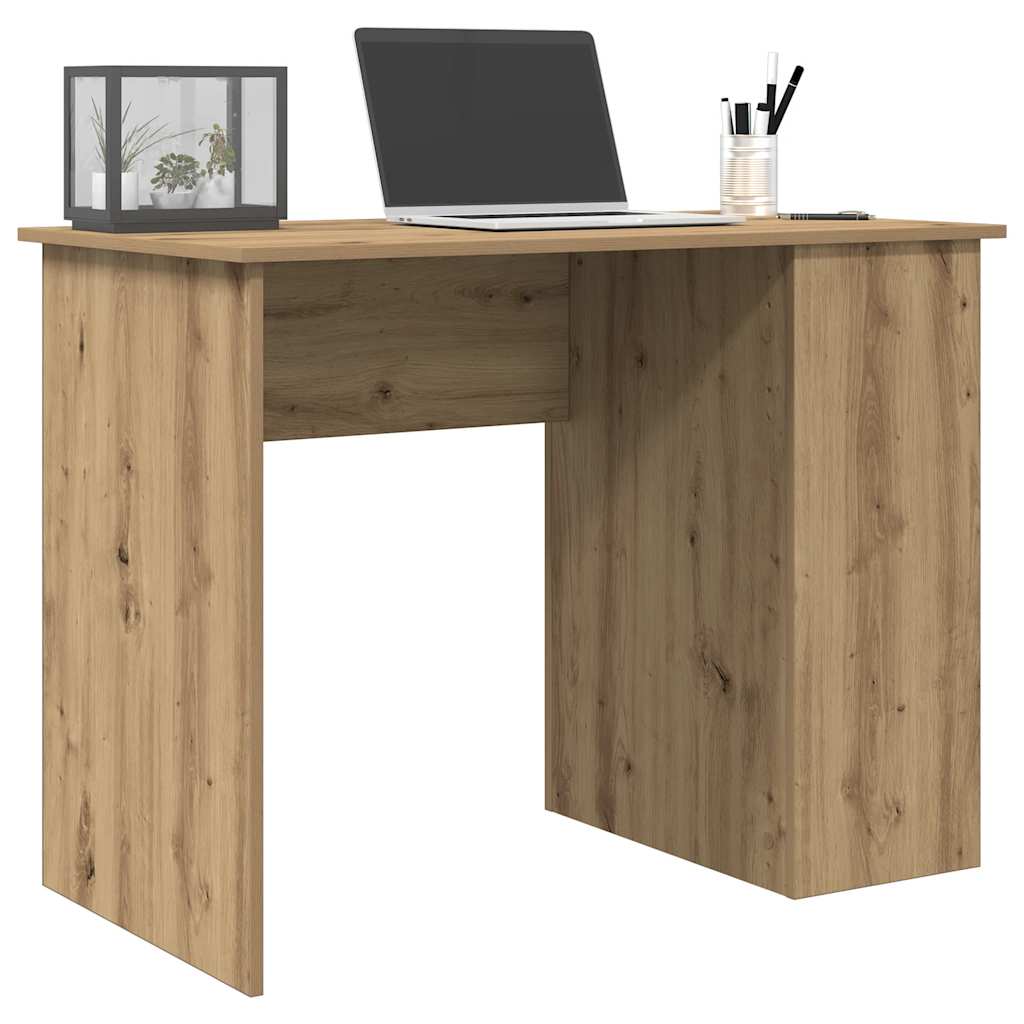 Vidaxl bureau 100x55x75 cm bewerkt hout artisanaal eikenkleur