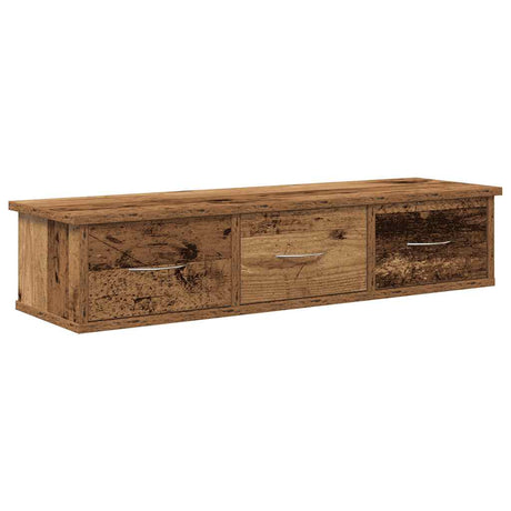 Vidaxl wandkast 88x26x18,5 cm bewerkt hout oud houtkleurig
