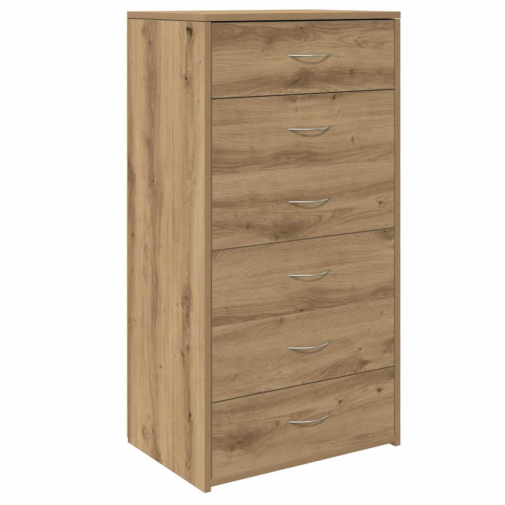 Vidaxl dressoir met 6 lades 50x34x96 cm bewerkt hout artisanaal eiken