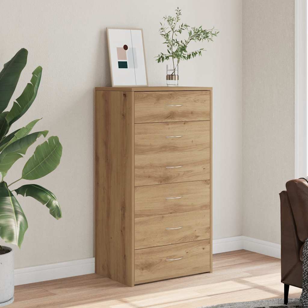 Vidaxl dressoir met 6 lades 50x34x96 cm bewerkt hout artisanaal eiken