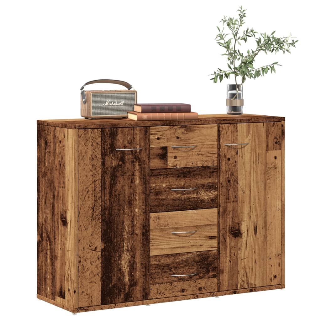 Vidaxl dressoir 88x30x64 cm bewerkt hout oud houtkleurig