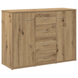 Vidaxl dressoir 88x30x64 cm bewerkt hout artisanaal eikenkleur