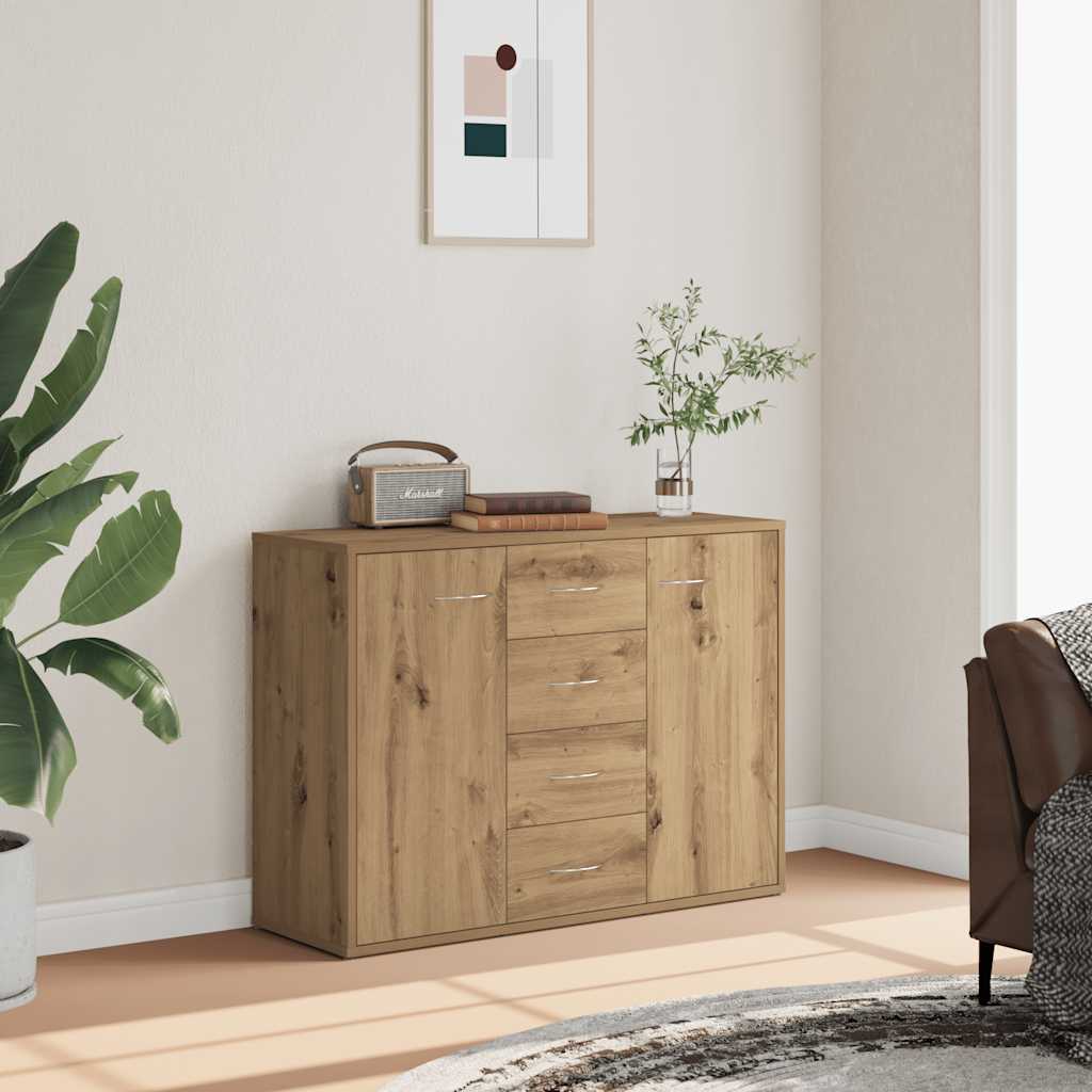 Vidaxl dressoir 88x30x64 cm bewerkt hout artisanaal eikenkleur