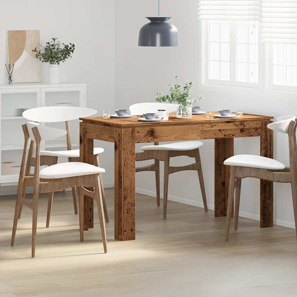 Vidaxl eettafel 120x60x76 cm bewerkt hout oud houtkleurig