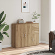 Vidaxl dressoir artisan eikenhout 91x29,5x75 cm bewerkt hout