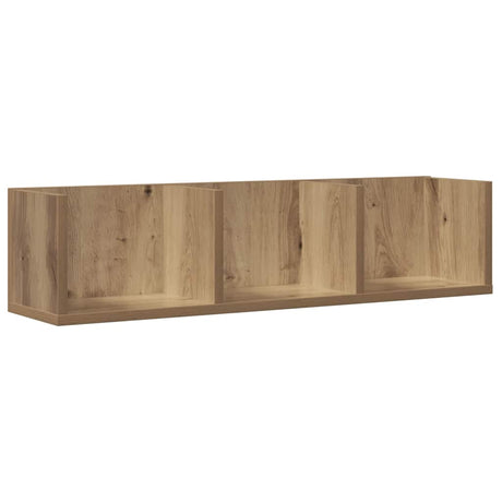 Vidaxl cd-wandschap 75x18x18 cm bewerkt hout artisanaal eikenkleurig