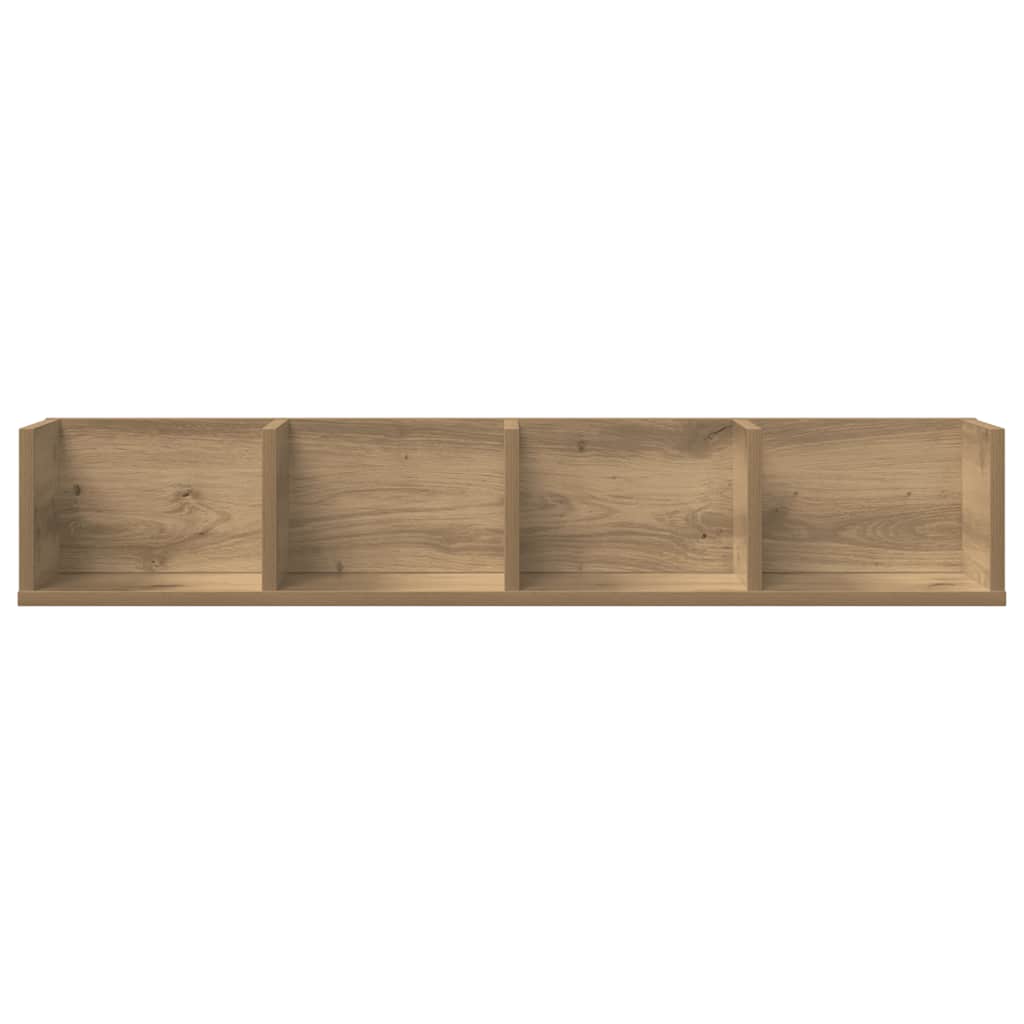 Vidaxl cd-wandschap 100x18x18 cm bewerkt hout artisanaal eikenkleurig