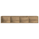 Vidaxl cd-wandschap 100x18x18 cm bewerkt hout artisanaal eikenkleurig