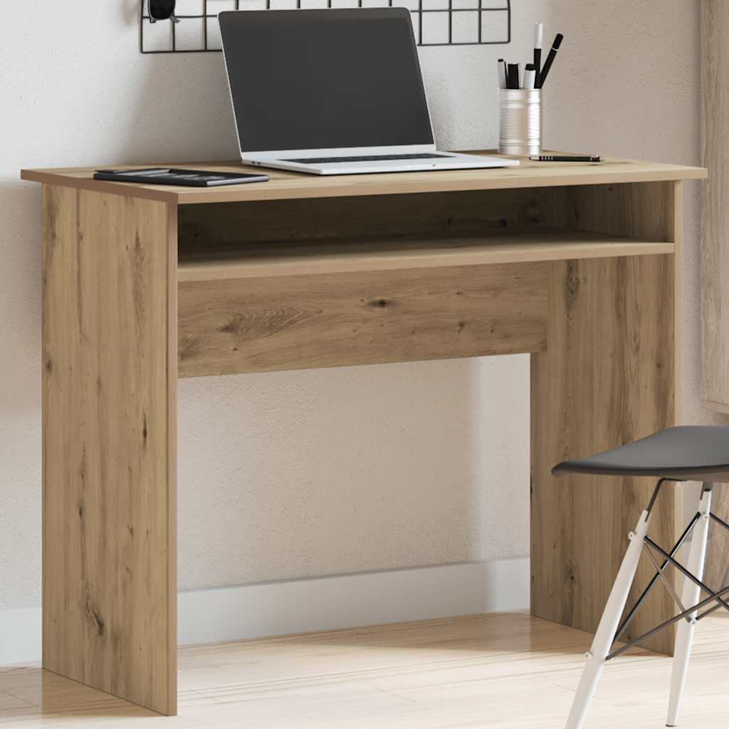 Vidaxl bureau 90x50x74 cm bewerkt hout artisanaal eikenkleur
