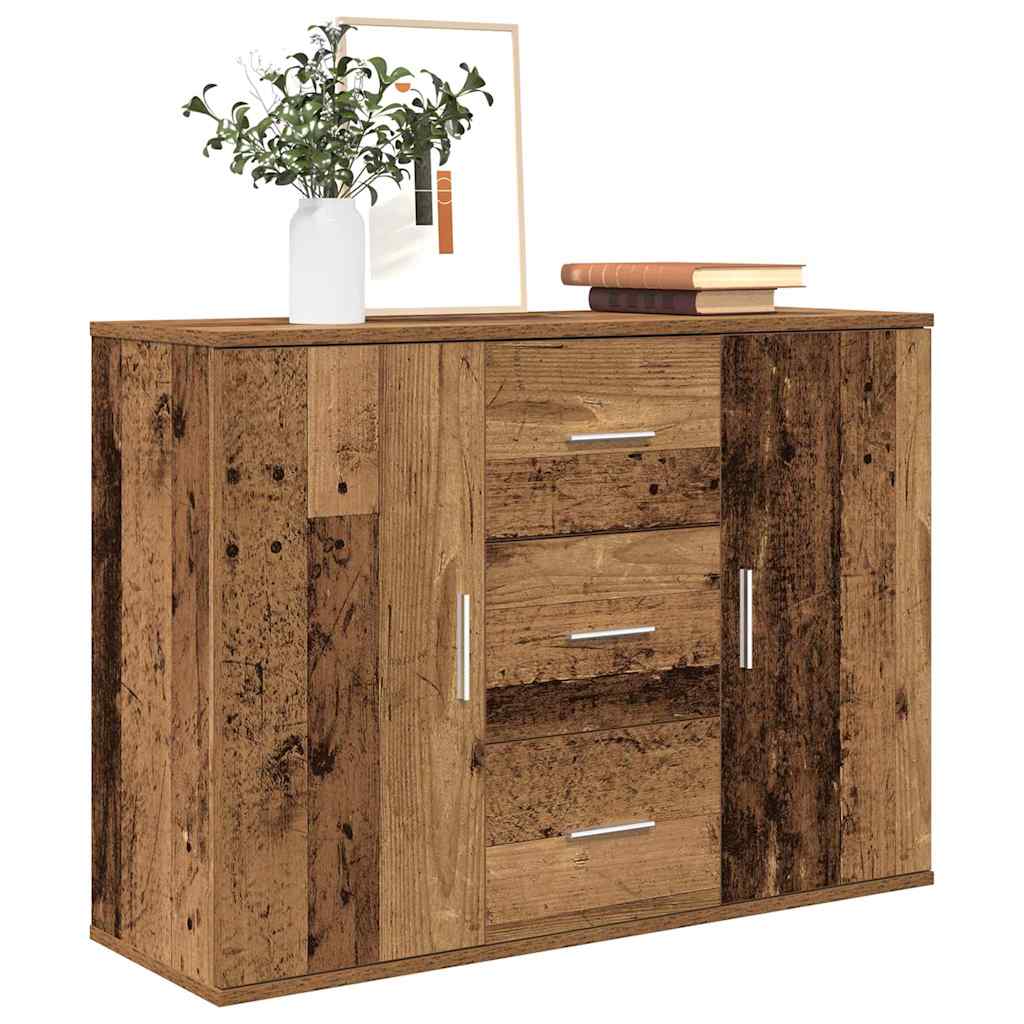 Vidaxl dressoir 90x29,5x65 cm bewerkt hout oud houtkleurig