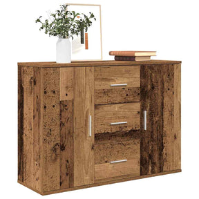 Vidaxl dressoir 90x29,5x65 cm bewerkt hout oud houtkleurig