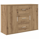 Vidaxl dressoir 90x29,5x65 cm bewerkt hout artisanaal eikenkleur