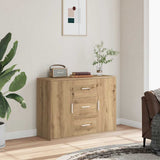 Vidaxl dressoir 90x29,5x65 cm bewerkt hout artisanaal eikenkleur