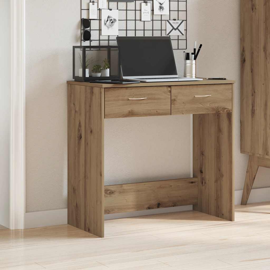 Vidaxl bureau 80x40x75 cm bewerkt hout artisanaal eikenkleurig