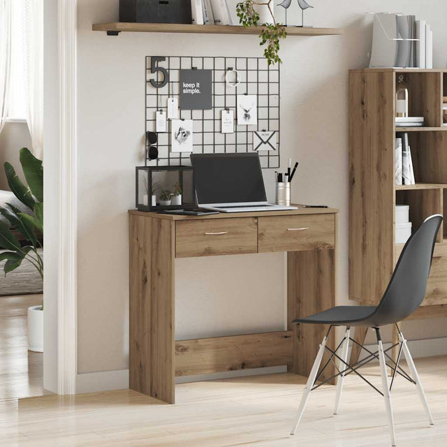 Vidaxl bureau 80x40x75 cm bewerkt hout artisanaal eikenkleurig