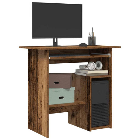 Vidaxl bureau 80x45x74 cm bewerkt hout oud houtkleurig