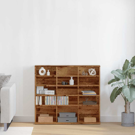 Vidaxl cd-kast 100x23x89,5 cm bewerkt hout oud houtkleurig