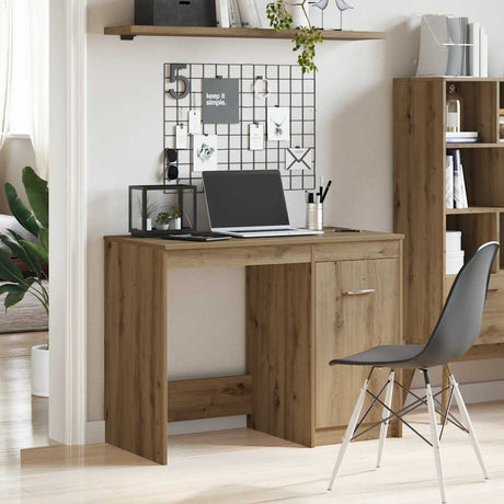 Vidaxl bureau 100x50x76 cm bewerkt hout artisanaal eikenkleur