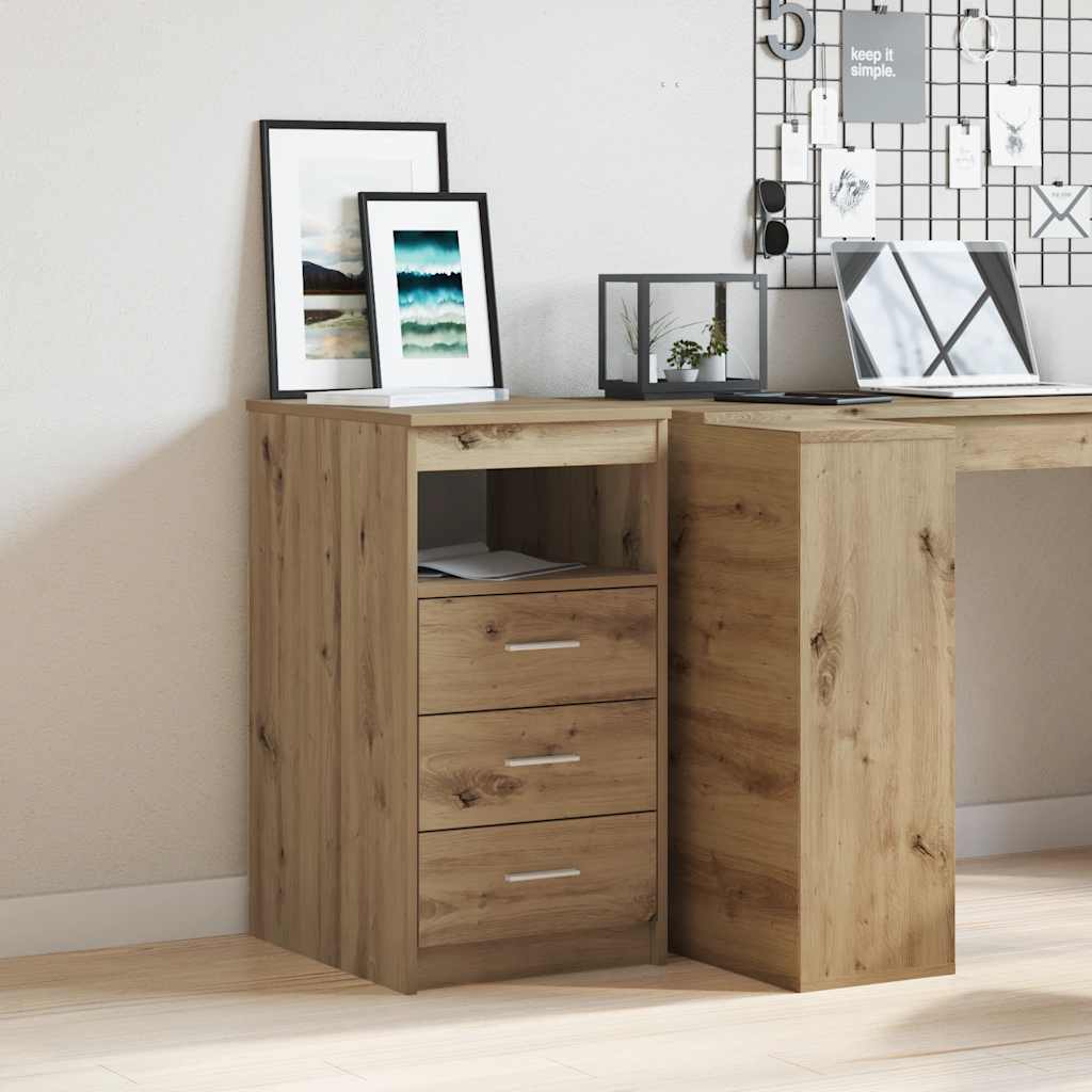 Vidaxl ladekast 40x50x76 cm bewerkt hout artisanaal eikenkleur