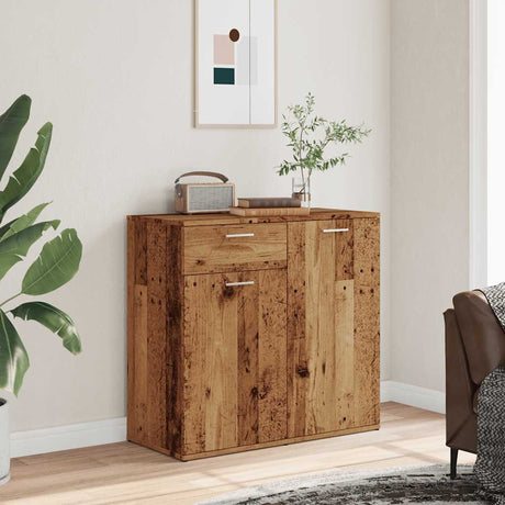 Vidaxl dressoir 80x36x75 cm bewerkt hout oud houtkleurig