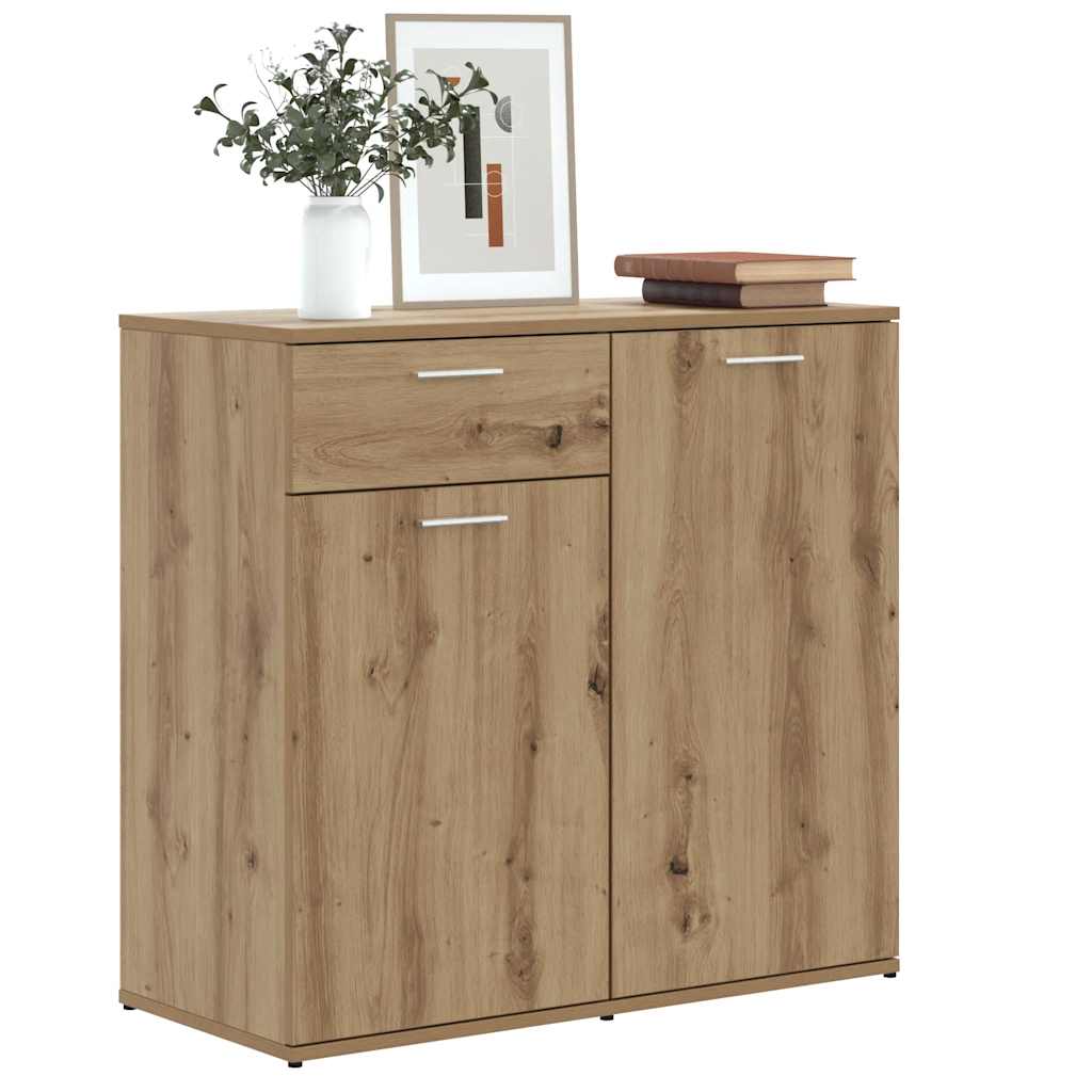 Vidaxl dressoir 80x36x75 cm bewerkt hout artisanaal eikenkleur